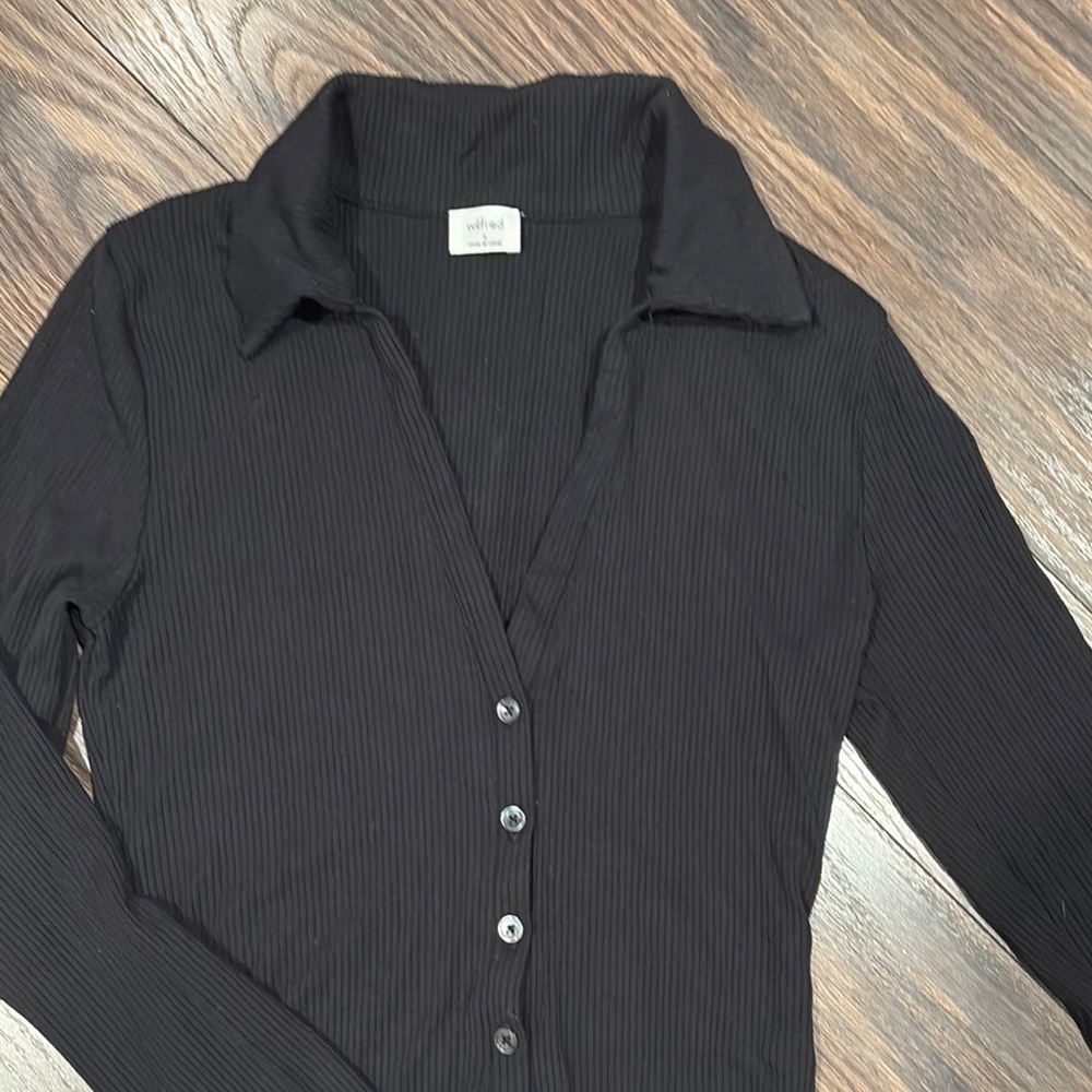 Black Long Sleeve Bodysuit by Wilfred - size small - Picture 3 of 4